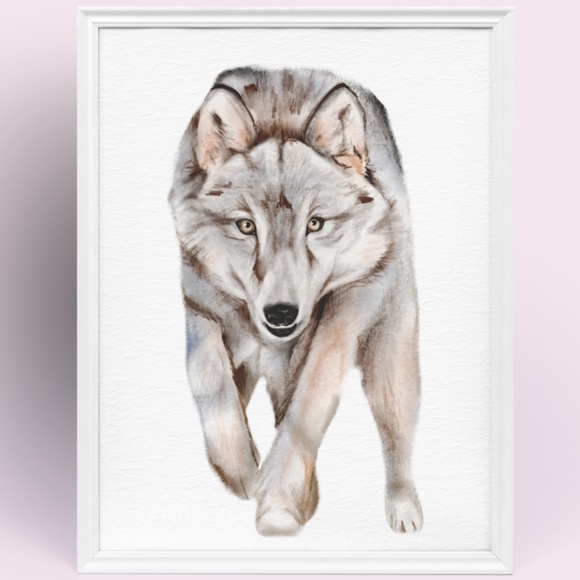 Other - Wall Art Watercolor Wolf Poster Print Unframed
